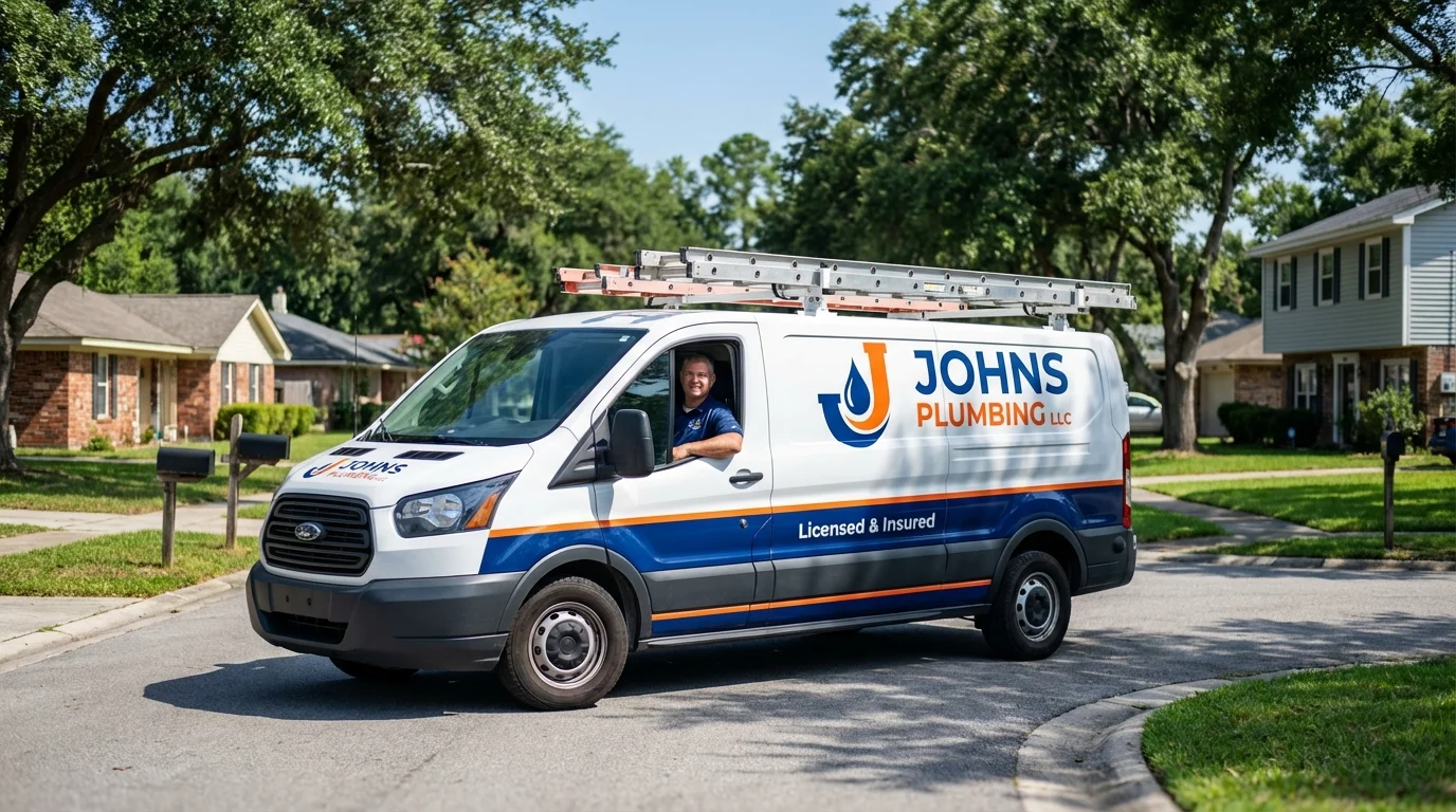 Johns Plumbing LLC service van in Greeley, NE